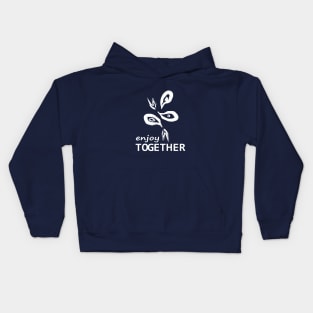 enjoy together, gold fish, goldfish Kids Hoodie